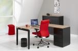 N-Aro Line Bureau met ladenblok Black 180 x160cm