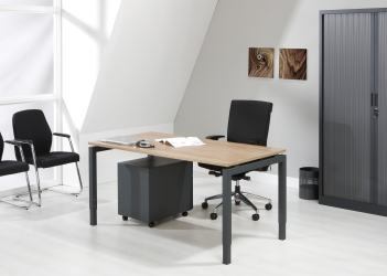 Vrijstaande bureautafel N-Aro Line Alu 80x60cm