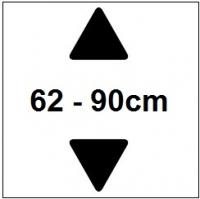 Hoogte van 62 tot 90cm