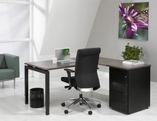 L-Bureau met ladenblok N-Aro Line Antra 180x160cm