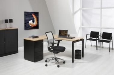 L-Bureau met ladenblok N-Aro Line Antra 180x160cm