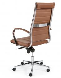 Design bureaustoel 1202, hoge rug in bruin PU