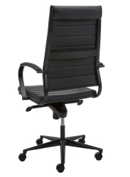 Design bureaustoel 601, hoge rug geheel zwart