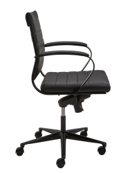 Design bureaustoel 600, lage rug geheel zwart